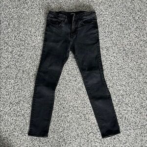 Express Black Skinny Jeans with Distressed Details